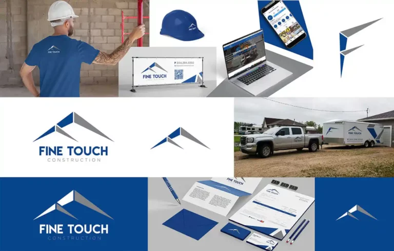 Fine Touch Construction // Logo Design, Stationary Design, & Truck Decals and Trailer Decals Design