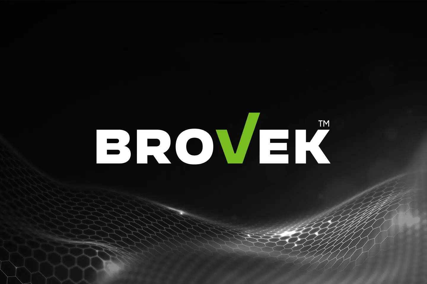 Brovek logo on a dark technical background