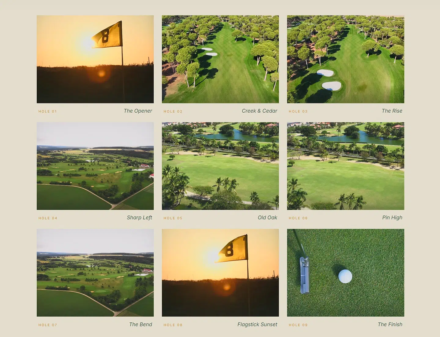 Natures Knoll photo grid of the golf course