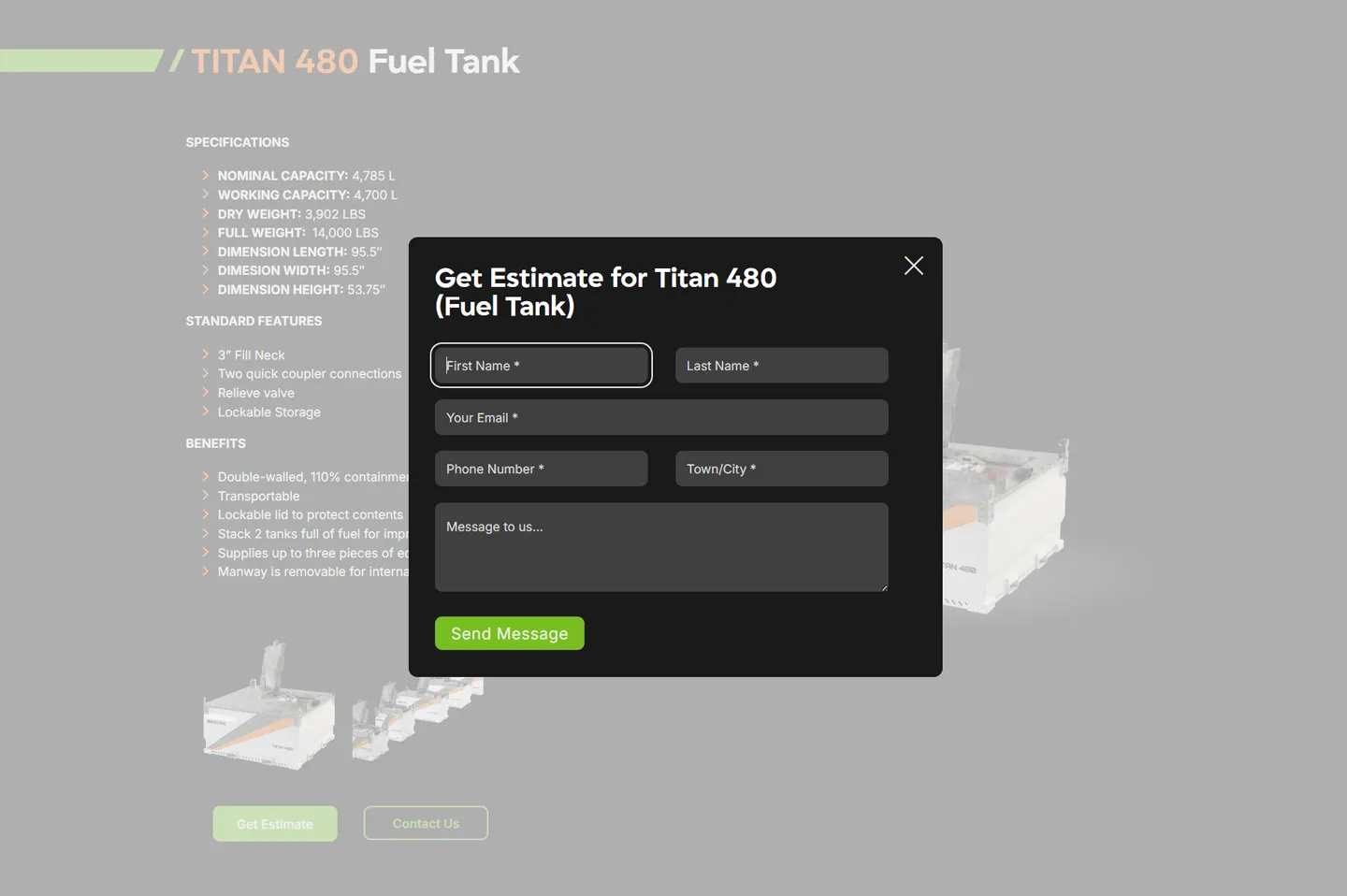 Brovek fuel tank product detail page