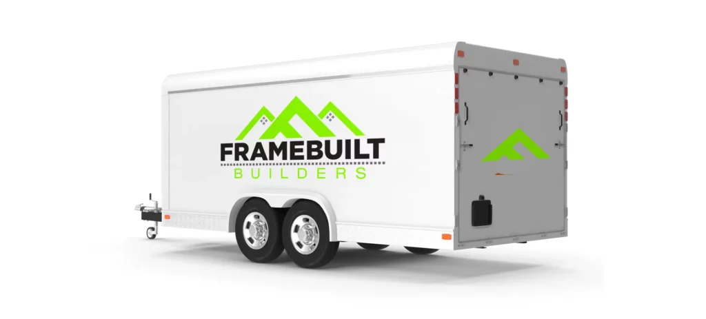 Framebuilt Builders branded enclosed trailer