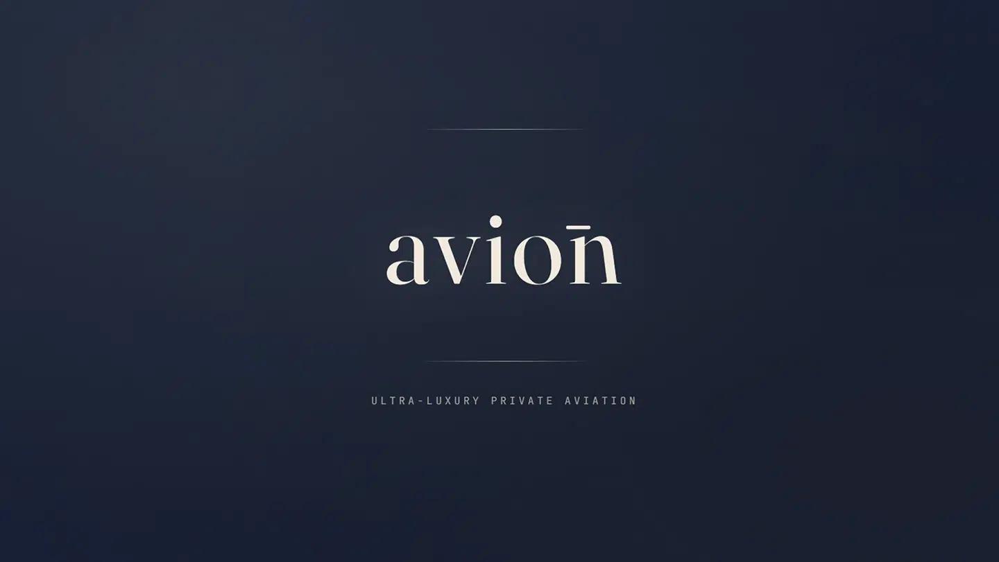 Avion logo in light lettering