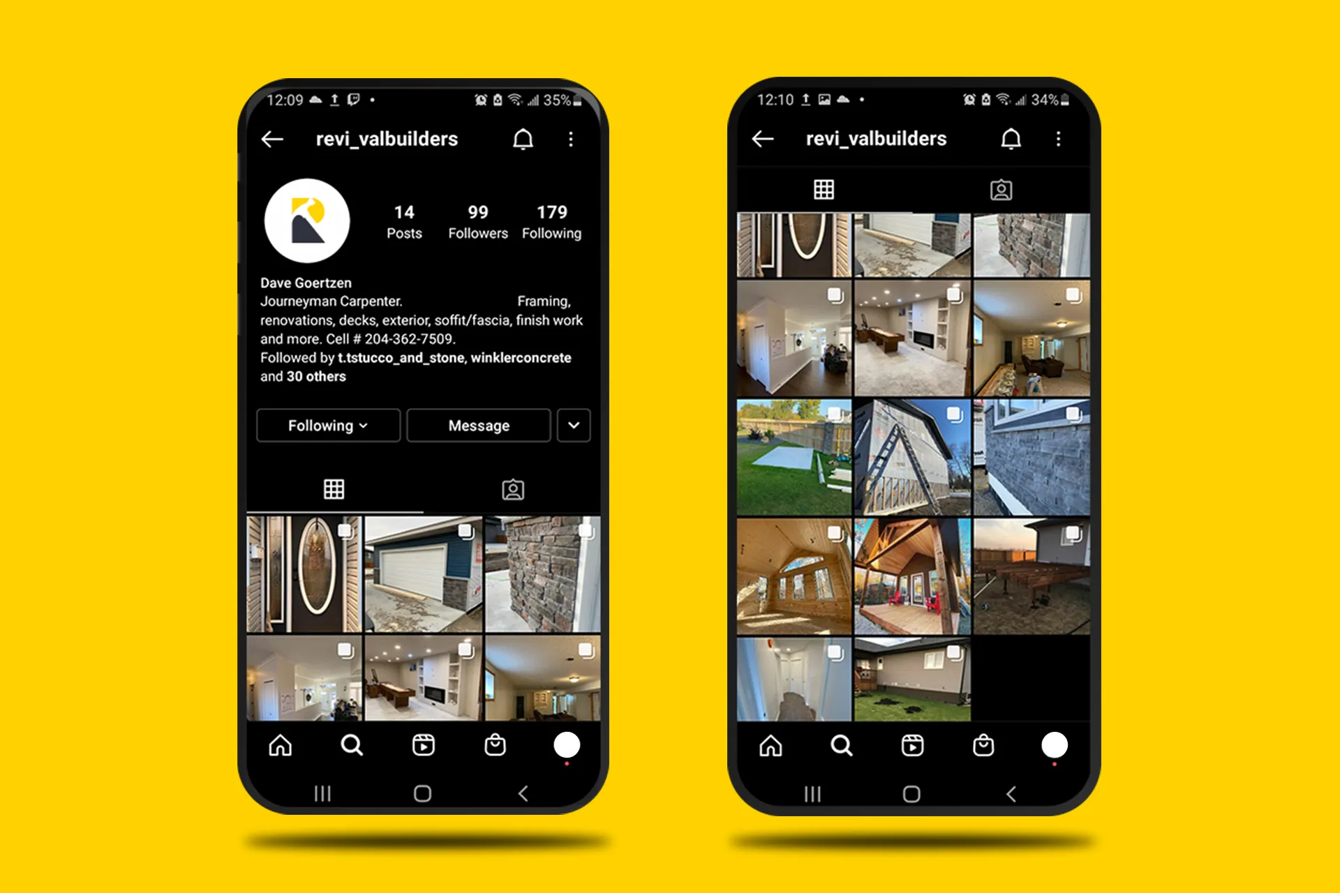 Revival Builders - Instagram Layout