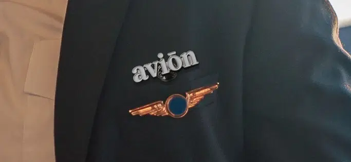 Avion logo embroidered on apparel