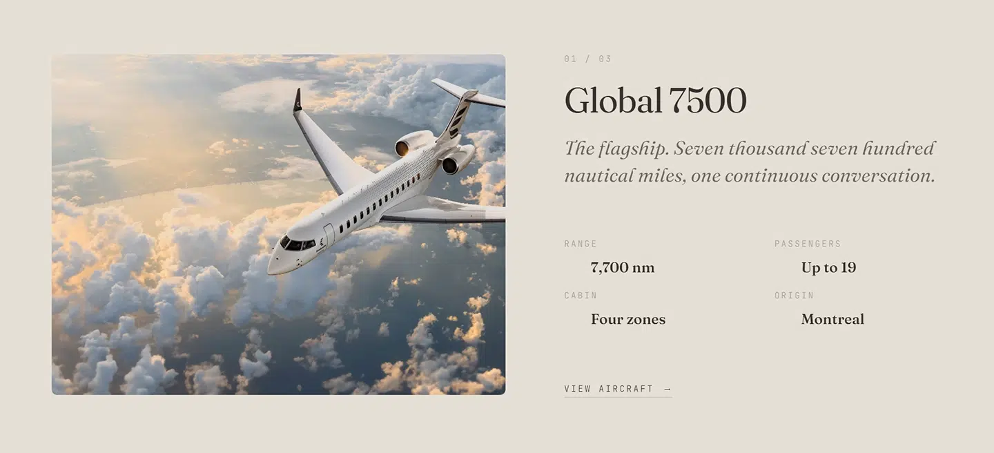 Avion Global 7500 private jet