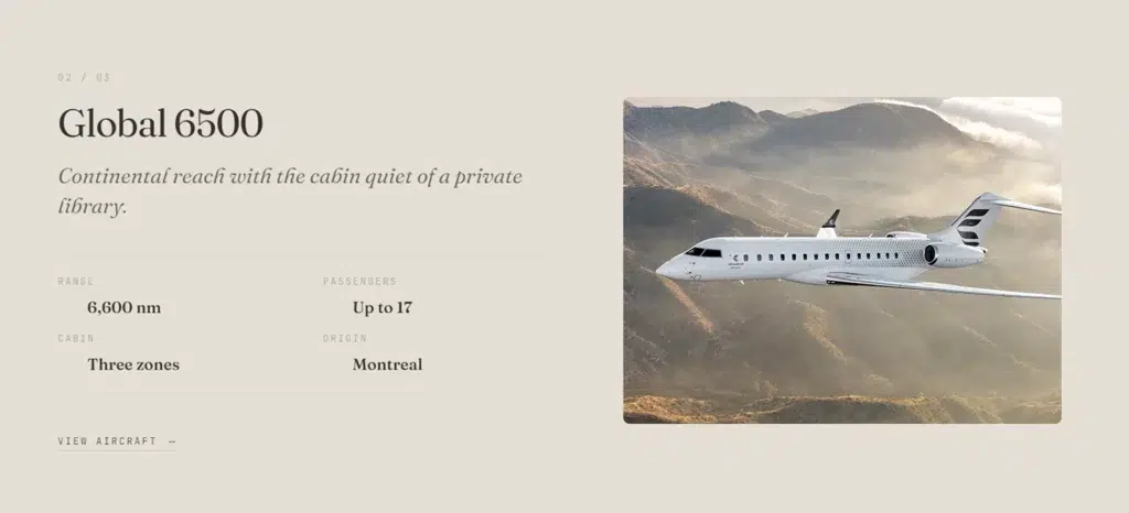 Avion Global 6500 private jet