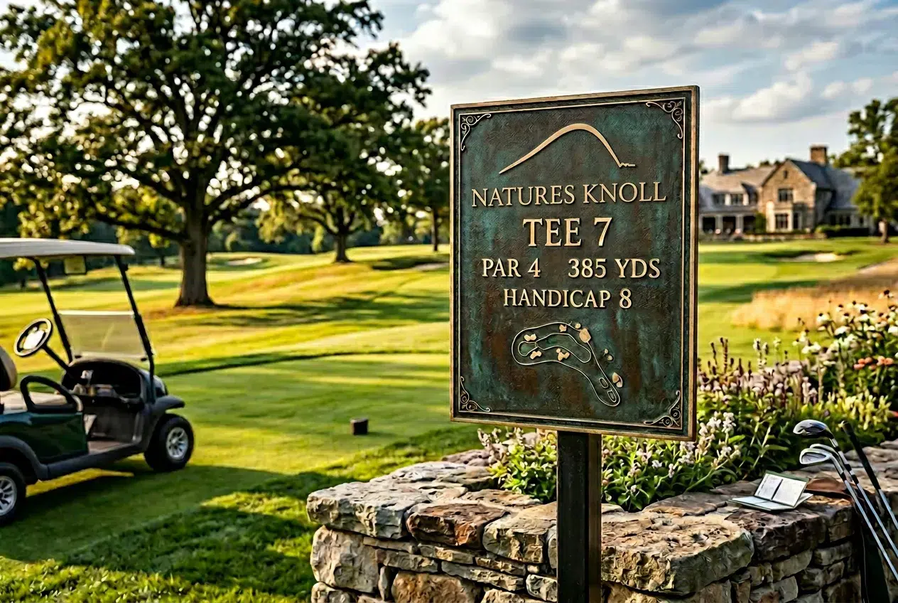 Natures Knoll golf course entrance signage